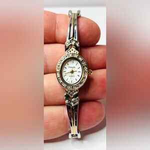 Vintage Women's Details Watch Rhinestone Gold and Silver Tone